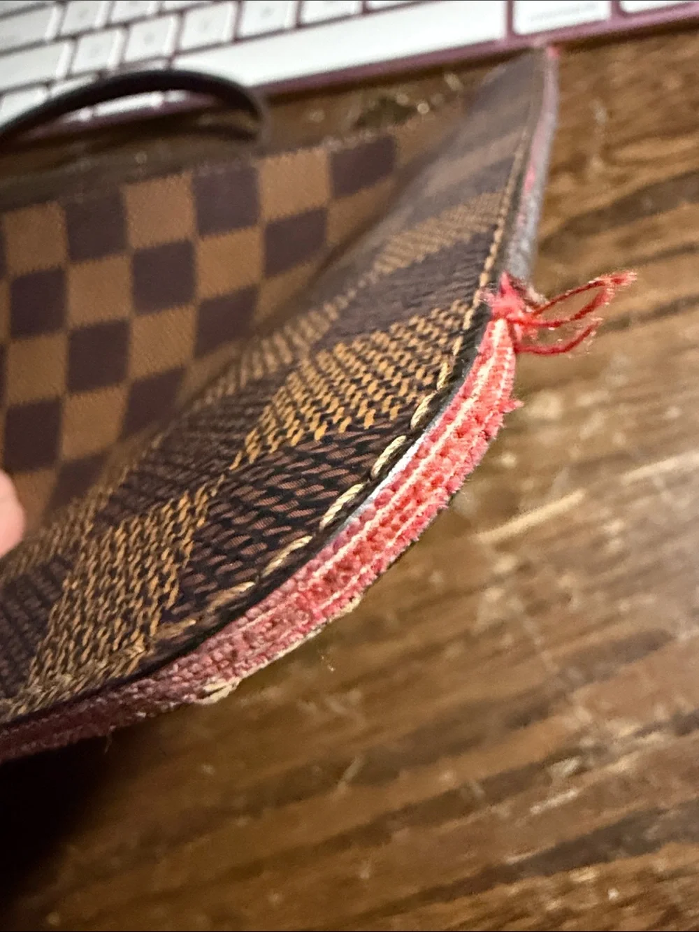 Authentic Louis Vuitton Brown Damier Graphite Zip Wristlet Pouch